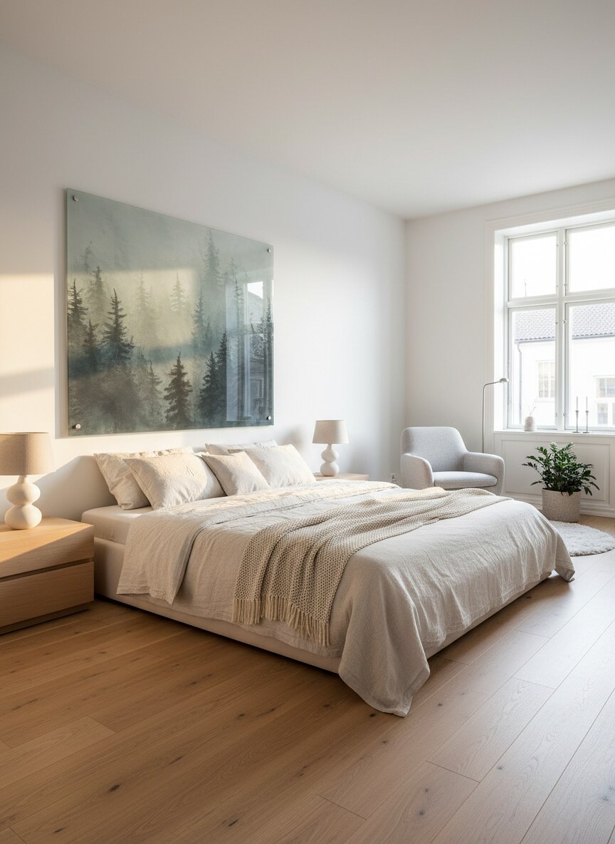 Obraz na hartowanym szkle z krajobrazem na ścianie